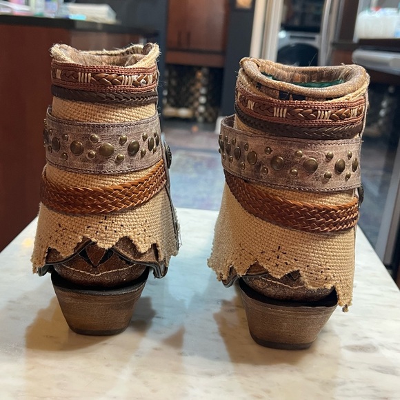 Corral handcrafted leather 2-in-1 cowboy boots - Cognac - Size 9.5 - Picture 3 of 11